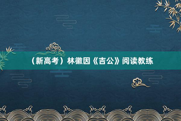 （新高考）林徽因《吉公》阅读教练